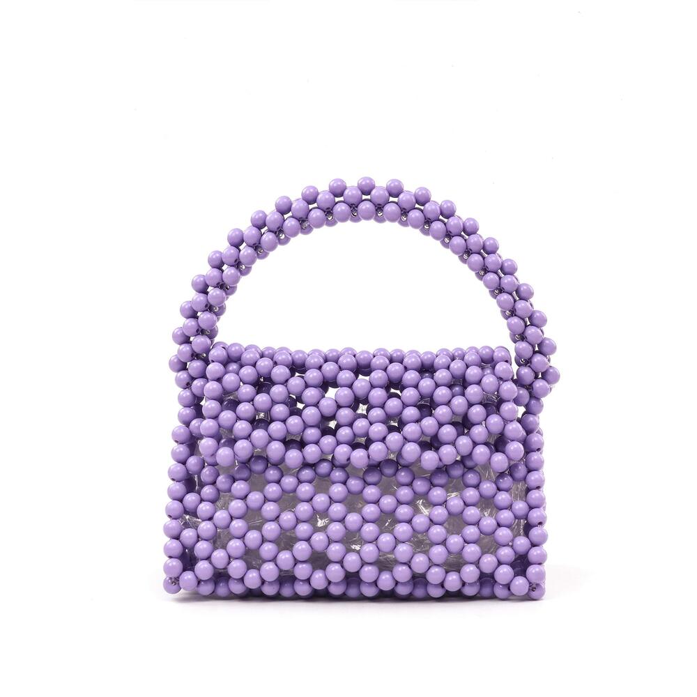 9962 YUSHINY Candy Color Acrylic Beaded Hollow Handbag Evening Clutch